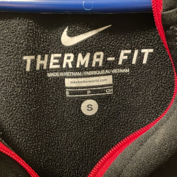 Nike Thermafit  1/4 Quarter Zip Red/Black Size S - Picture 2 of 4